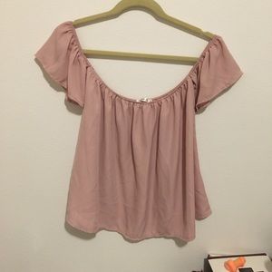 Off shoulder pink top